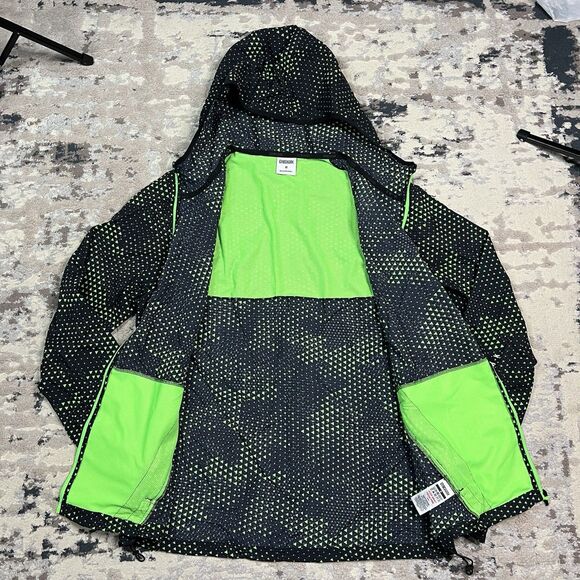 Gymshark Hooded Windbreaker Camouflage Jacket Green Men's M Workout - Picture 6 of 14